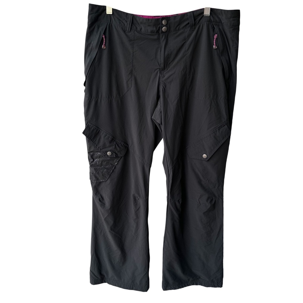 Eddie Bauer Pants Fleece Lined Outdoor Hiking Active Col Weather Black Berry 14